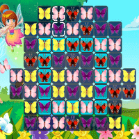 Бабочки разноцветные 3 в ряд
