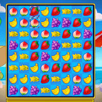 Летние ягоды и фрукты 3 в ряд